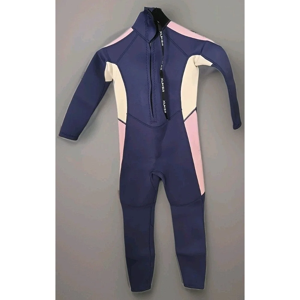 Kids Wetsuit for Boys Girls Toddler 2mm Front Zip Full Body Diving Sz 10 Blue